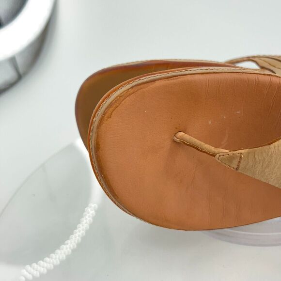 Fitflop Women's Walkstar Sandal Size 10 Thong Slide Shoe Brown Tan Leather - Picture 15 of 16